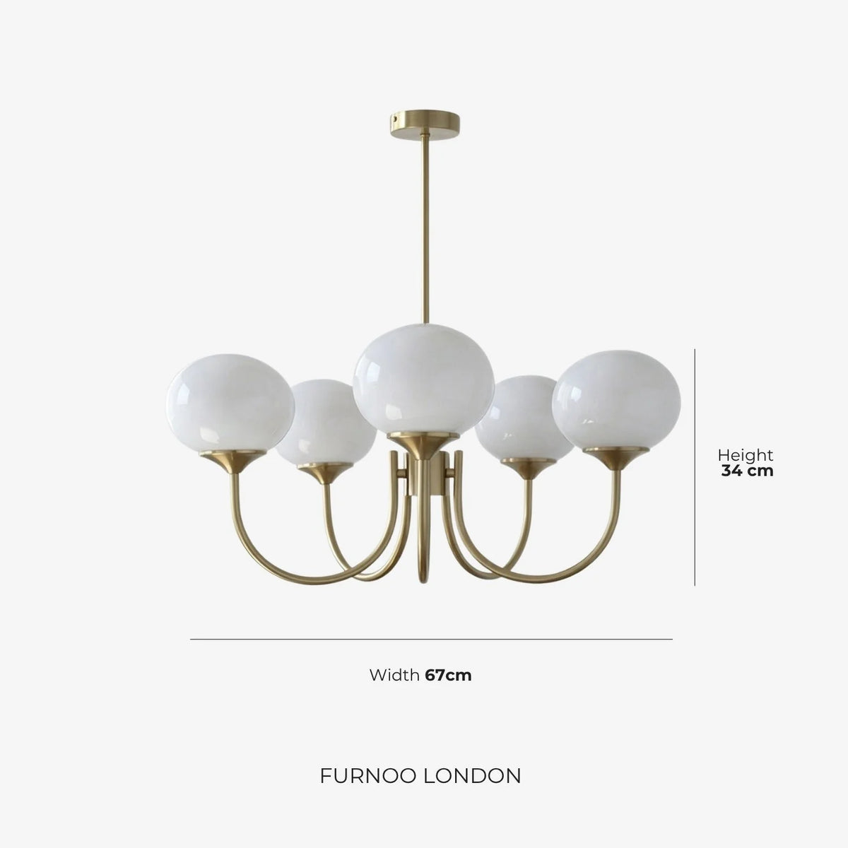 Chandelier Spherical Glass Shades Polished Metal Adjustable Rods