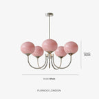 Chandelier Spherical Glass Shades Polished Metal Adjustable Rods