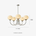 Chandelier Spherical Glass Shades Polished Metal Adjustable Rods