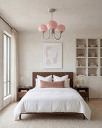 Chandelier Spherical Glass Shades Polished Metal Adjustable Rods