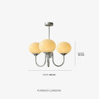 Chandelier Spherical Glass Shades Polished Metal Adjustable Rods