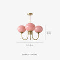 Chandelier Spherical Glass Shades Polished Metal Adjustable Rods