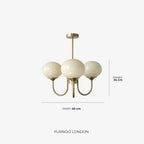 Chandelier Spherical Glass Shades Polished Metal Adjustable Rods