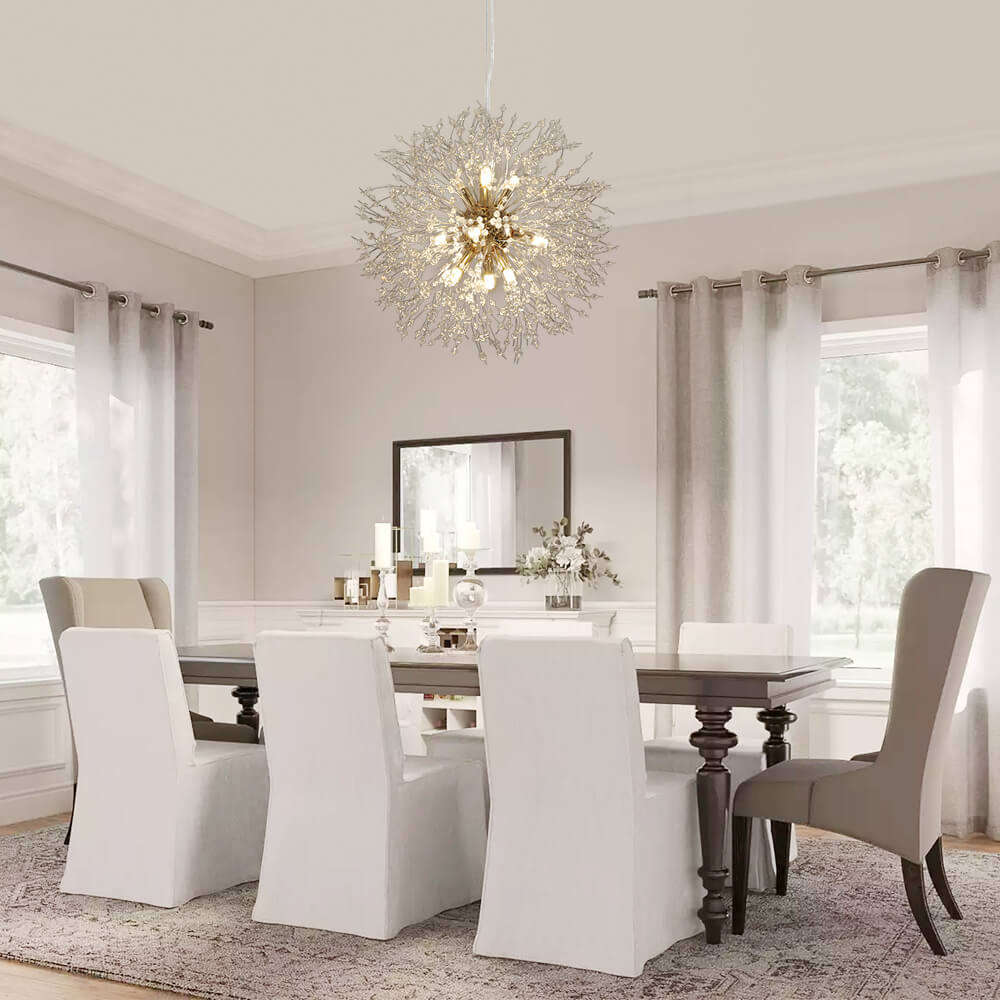 Chandelier Starburst Crystal 12 Or 16 Lights Adjustable Cable