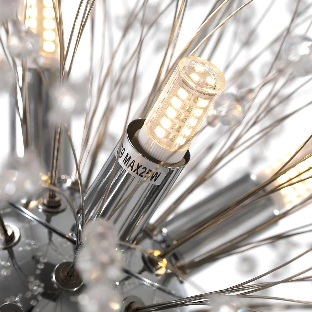 Chandelier Starburst Crystal 12 Or 16 Lights Adjustable Cable