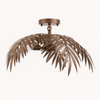 Chandelier Tropical Leaf Metallic Finish & Integrated LED