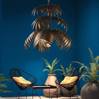 Chandelier Tropical Leaf Metallic Finish & Integrated LED