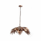Chandelier Tropical Leaf Metallic Finish & Integrated LED