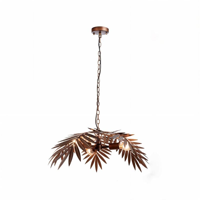Chandelier Tropical Leaf Metallic Finish & Integrated LED