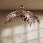 Chandelier Tropical Leaf Metallic Finish & Integrated LED