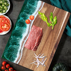 Charcuterie Board Acacia Wood Resin Inlay Knife-Friendly