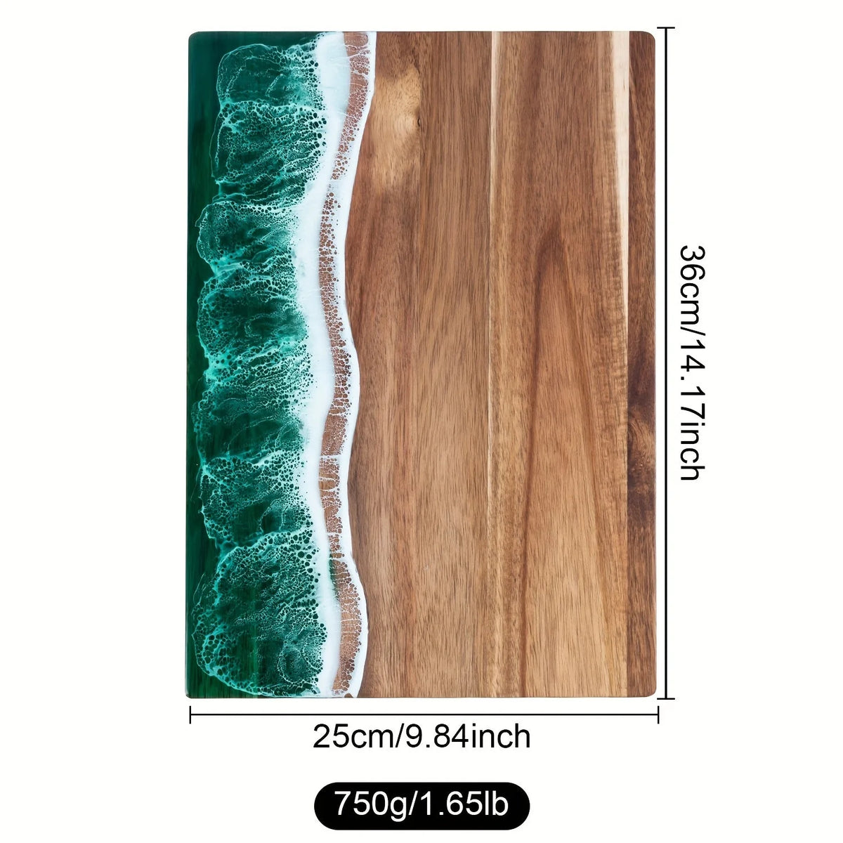 Charcuterie Board Acacia Wood Resin Inlay Knife-Friendly