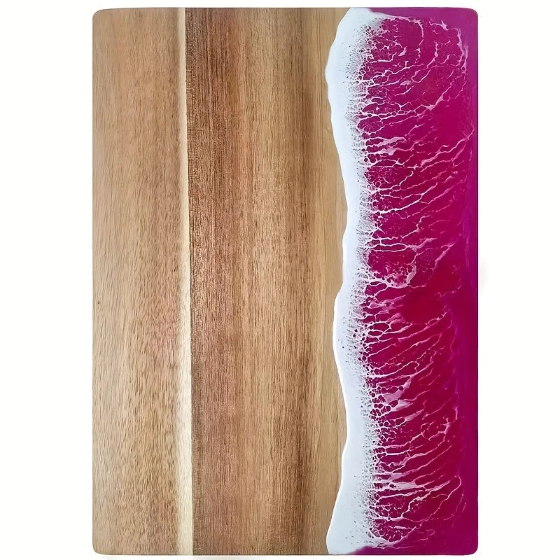 Charcuterie Board Acacia Wood Resin Inlay Knife-Friendly