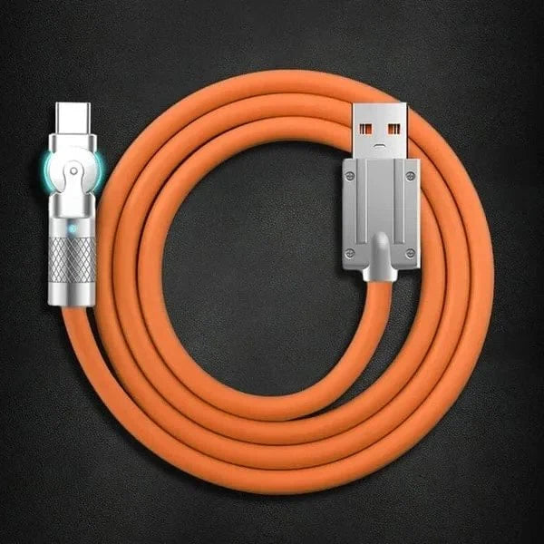 Charging Cable 180-Degree Swivel Fast Charging & Interchangeable Tips