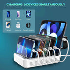 Charging Station 6-Port Adaptive Charging Adjustable Dividers