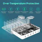 Charging Station 6-Port Adaptive Charging Adjustable Dividers