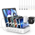 Charging Station 6-Port Smart Charging Adjustable Dividers