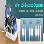 Charging Station 6-Port Smart Charging Adjustable Dividers