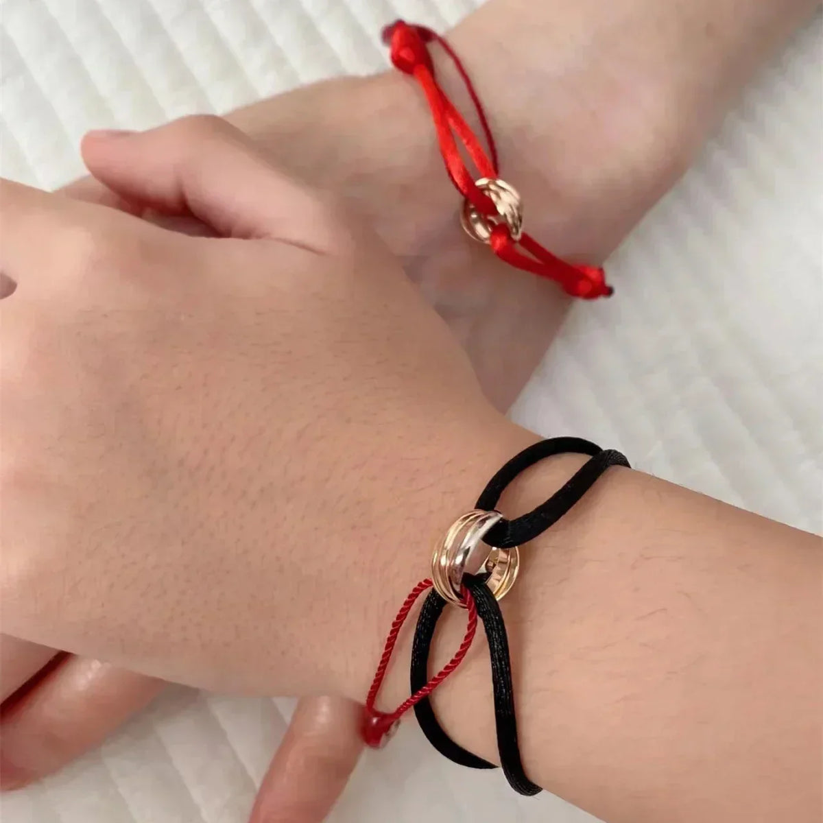 Charm Bracelet Adjustable Sliding Knot Rose Gold Infinity