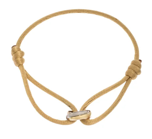 Charm Bracelet Adjustable Sliding Knot Rose Gold Infinity