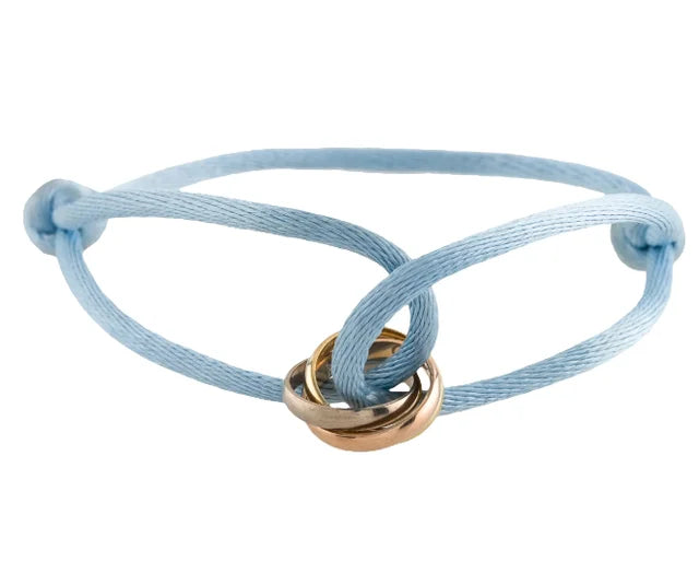 Charm Bracelet Adjustable Sliding Knot Rose Gold Infinity