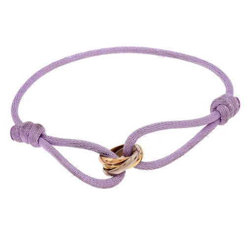 Charm Bracelet Adjustable Sliding Knot Rose Gold Infinity