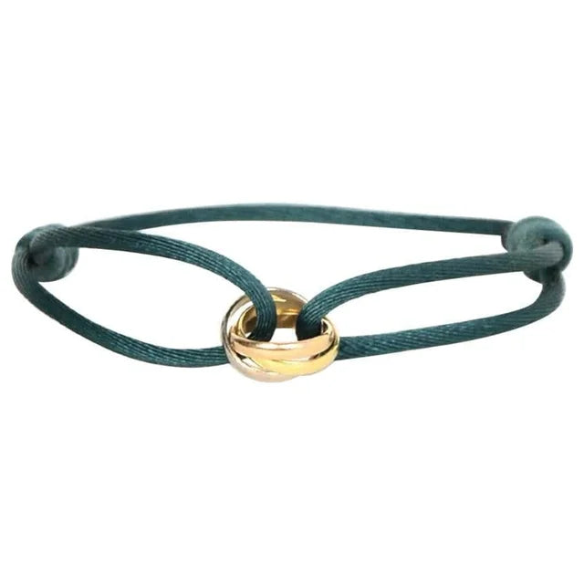 Charm Bracelet Adjustable Sliding Knot Rose Gold Infinity