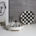Checkerboard Pattern Durable Plastic Catchall Tray