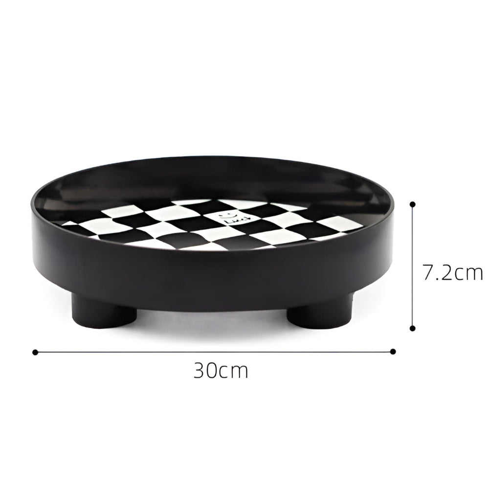 Checkerboard Pattern Durable Plastic Catchall Tray