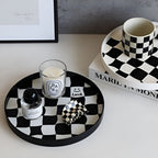 Checkerboard Pattern Durable Plastic Catchall Tray