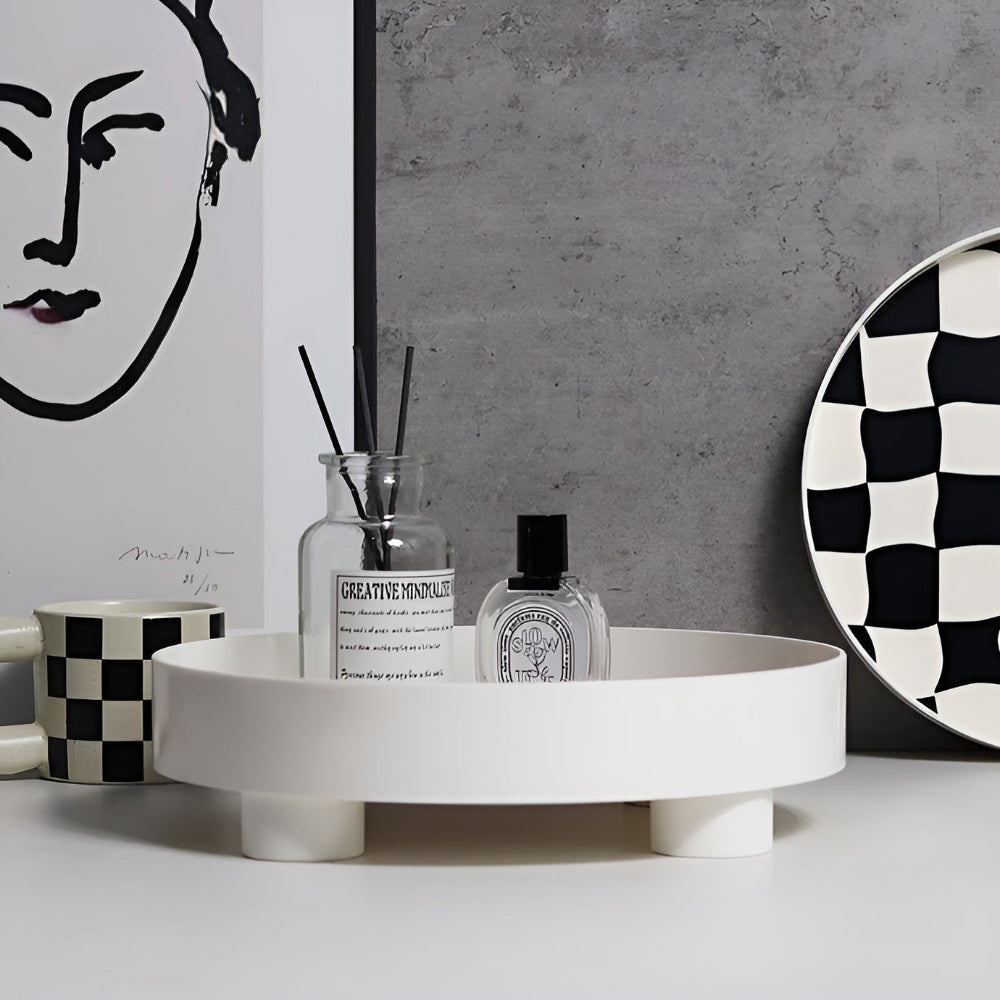 Checkerboard Pattern Durable Plastic Catchall Tray