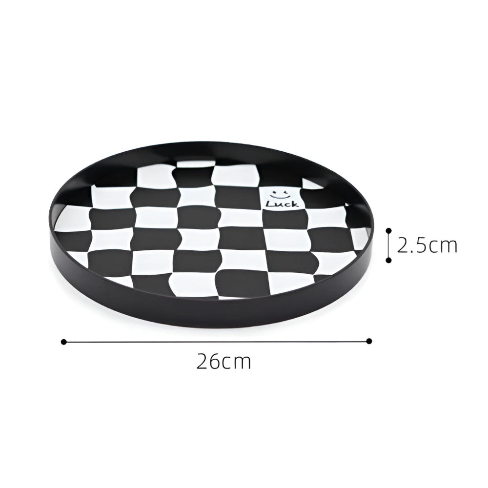Checkerboard Pattern Durable Plastic Catchall Tray