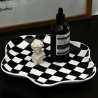 Checkered Ceramic Accent Plate