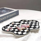 Checkered Ceramic Accent Plate