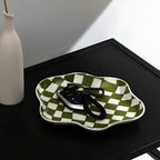 Checkered Ceramic Accent Plate