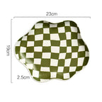 Checkered Ceramic Accent Plate