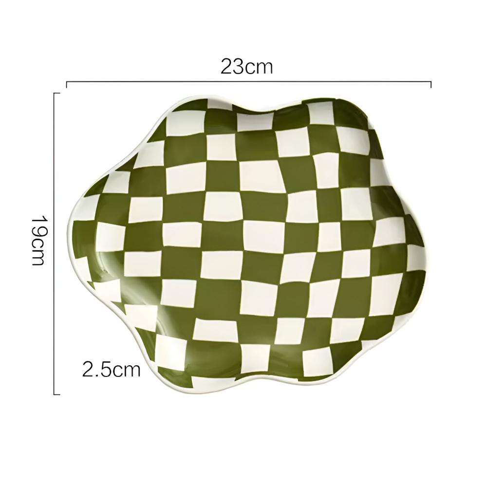 Checkered Ceramic Accent Plate
