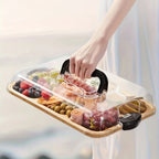 Cheese Board Reversible Wood Base Acrylic Lid