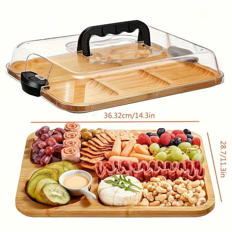 Cheese Board Reversible Wood Base Acrylic Lid