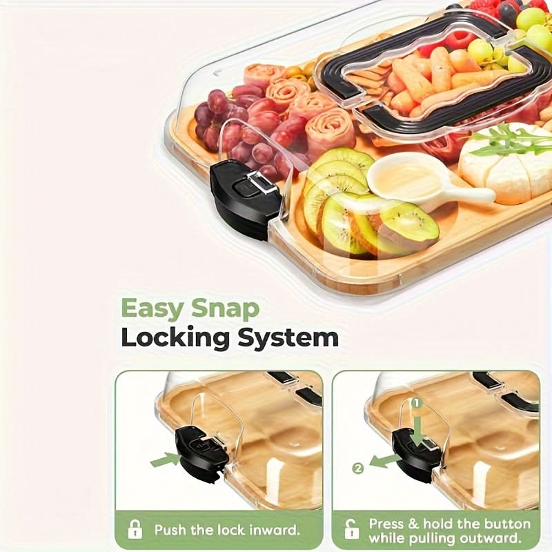 Cheese Board Reversible Wood Base Acrylic Lid