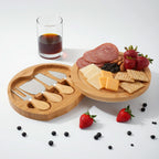 Cheese Board Set Bamboo Integrated Drawer