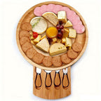Cheese Board Set Bamboo Integrated Drawer