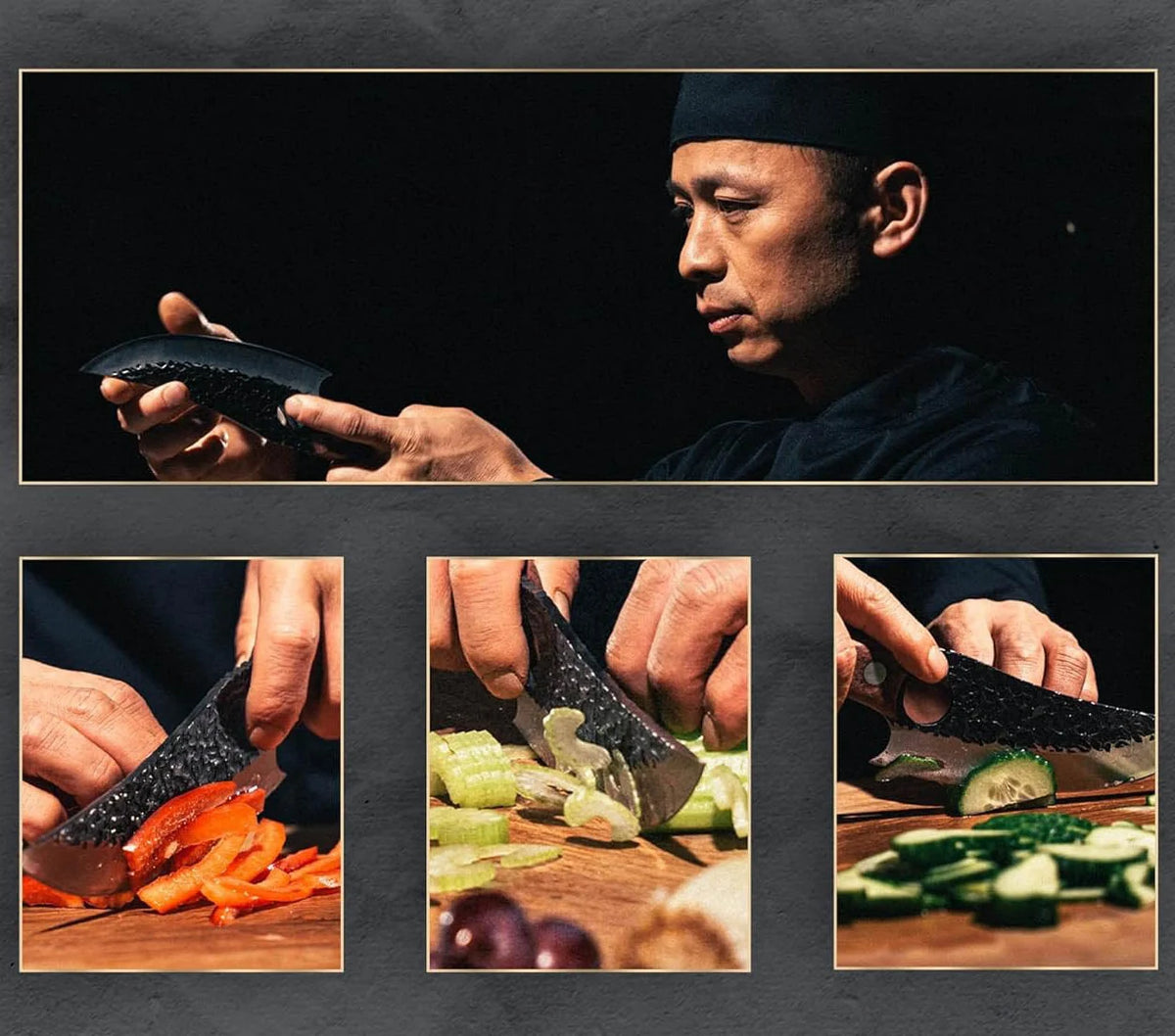Chef Knife Japanese-Style Stainless Steel Wooden Handle