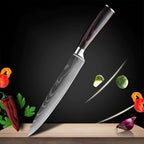 Chef Knife Set Damascus Steel & Wood Handles