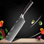 Chef Knife Set Damascus Steel & Wood Handles