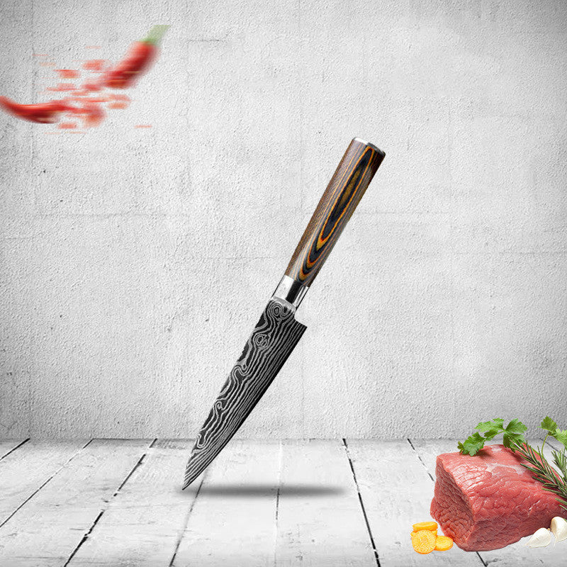 Chef's Knife Stainless Steel Laser Pattern Ergonomic Handle