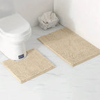 Chenille Bath Mat Absorbent Non-Slip Machine Washable