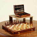 Chess Set Foldable Solid Wood Integrated Storage
