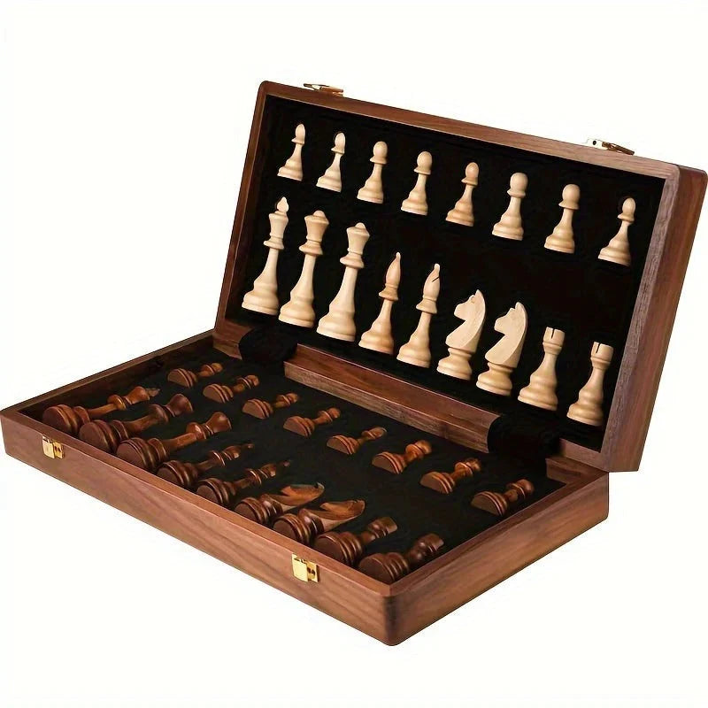 Chess Set Solid Wood Carved Pieces & Extras