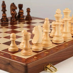 Chess Set Solid Wood Carved Pieces & Extras